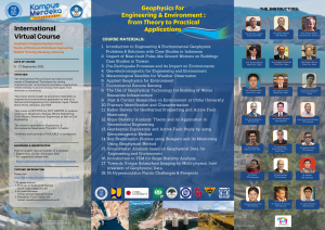 International Virtual Course “Geophysics for Engineering & Environment: from theory to practical application”